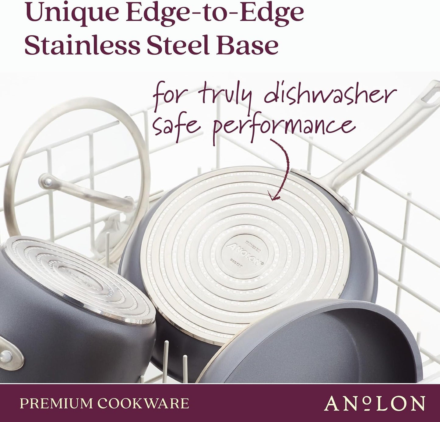 Anolon Accolade Forged Hard Anodized Nonstick Square Grill Pan/Griddle with Spouts, 11 Inch - Moonstone Gray