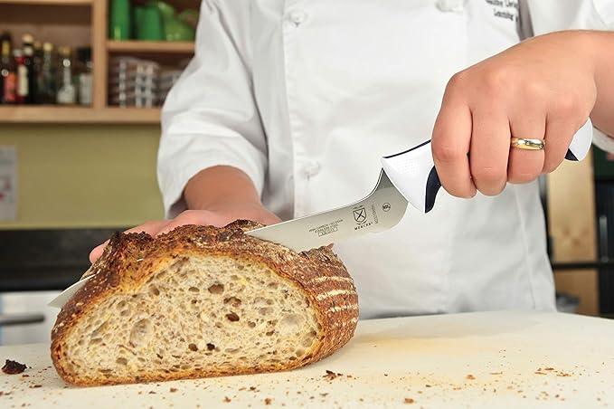 Mercer Culinary - M23210WBH Mercer Culinary Millennia 10-Inch Wide Wavy Edge Bread Knife, White