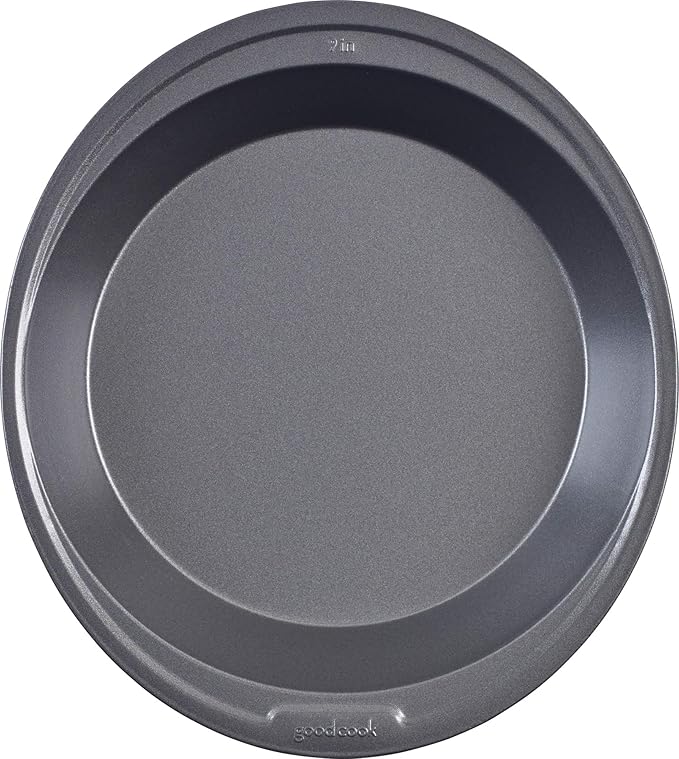 GoodCook Everyday Pie Pan Scratch-Resistant Nonstick Heavy Duty Steel Construction with Wide Rim, 9-Inch, Gray