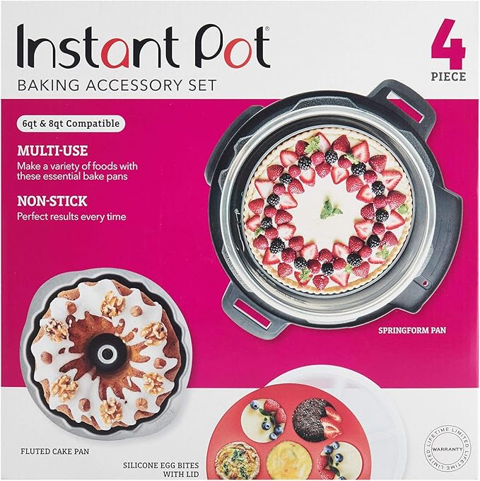 Instant Pot Official 4-Piece Nonstick Cooking Set: Versatile, Multi-Use, Dishwasher Safe, Oven Safe, and Excellent for Desserts, Meals, and Snacks