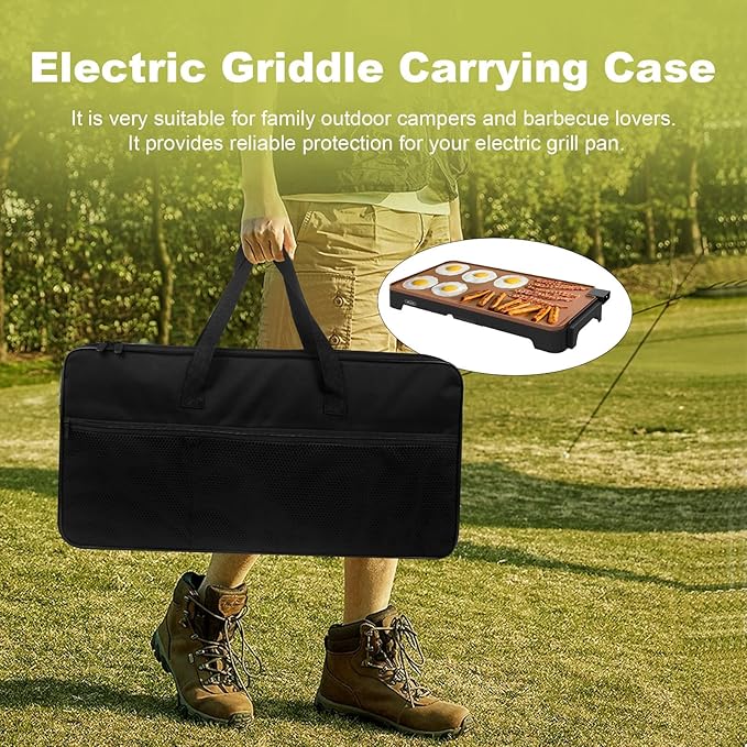 Pancake Griddle Travel Bag Electric Griddle Carrying Case Heat-resistant Waterproof Oxford Storage Bag for Electric Griddle 14648/for Chefman 20 Inch Grill/for Presto 07061 22-inch Griddle Plate