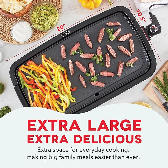Dash Everyday Electric Griddle - Indoor Griddle for Versatile Cooking - Features Quick-Heating, Anti-Slip Feet, and Removable, Nonstick Plate - Cool Gray