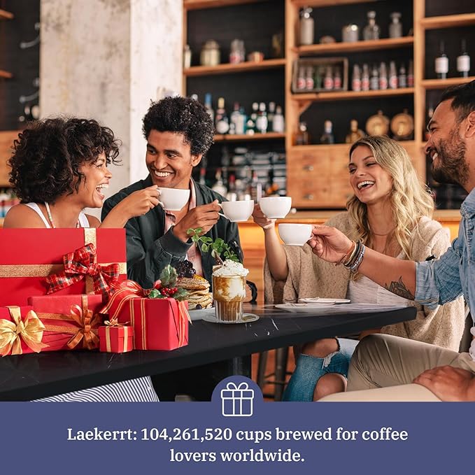 Laekerrt 20 Bar Espresso Maker CMEP01 with Milk Frother Steamer, Home Expresso Coffee Machine for Cappuccino and Latte (Navy Blue, Stainless Steel) Gift for Coffee Lovers, Father