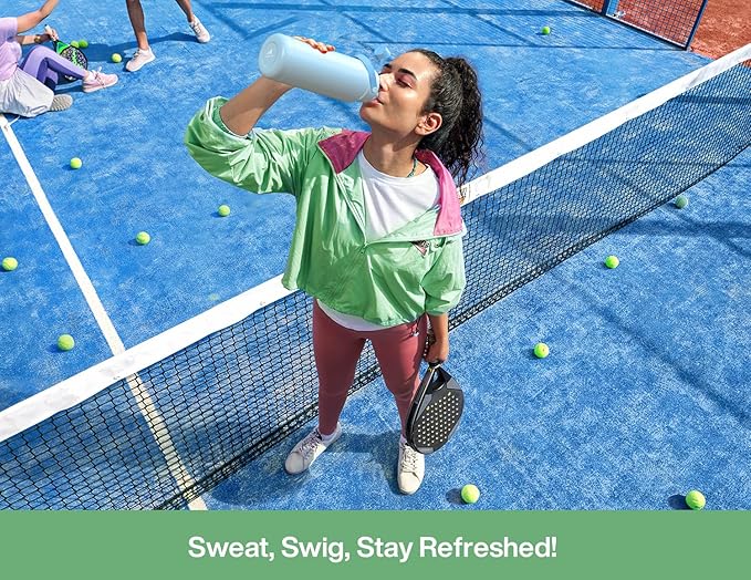 POWCAN 40 oz Insulated Water Bottle with 2-in-1 Straw and Spout Lid, Keep Cold 24H, Leak-Proof, BPA-Free, Double Wall Stainless Steel Water Bottle for Sports, Gym, Travel, and School (Mint)
