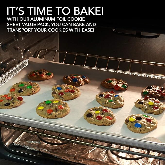 Stock Your Home Aluminum Pans - 15 Pack Disposable Aluminum Foil Trays - Reusable Nonstick Baking Sheets - 16 Inch x 11 Inch