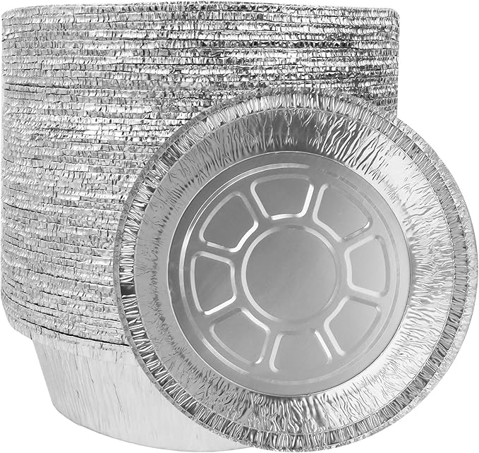Mini Pie Tins 6 Inch 50Pcs Disposable - Aluminum Pie Pan for Baking Tarts, Cakes, and Quiche, Ideal Mini Pie Pans for Parties and Weddings(50, 6 Inch)