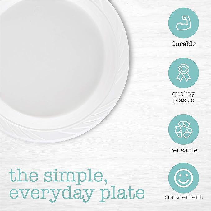 PLASTICPRO 800 Count Disposable 7 Inch White Plastic Plates
