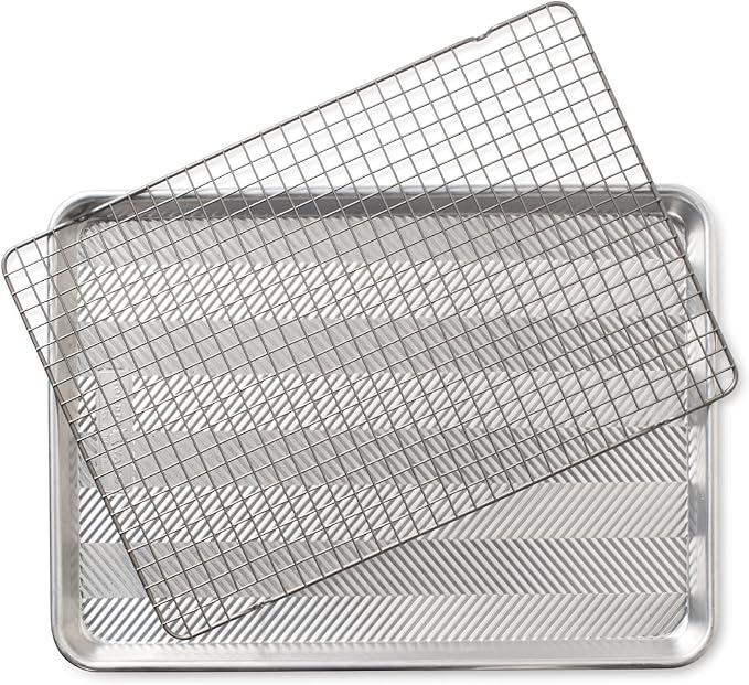 Nordic Ware Prism Half Sheet with Oven Safe Grid, 1 Pack, Natural