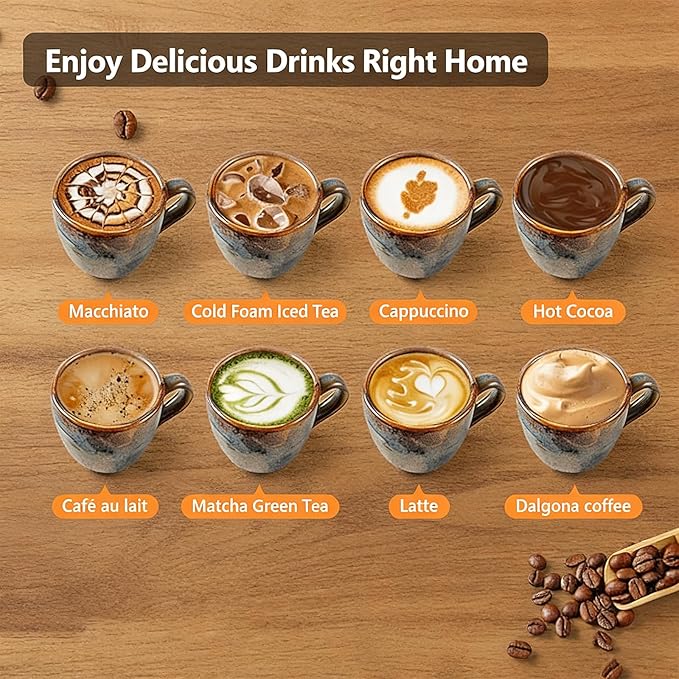 CIRAGO Milk Frother 4 in 1 Electric Milk Steamer Automatic Hot & Cold Foam Maker and Milk Warmer for Latte, Cappuccinos, Macchiato, Hot Chocolate Milk