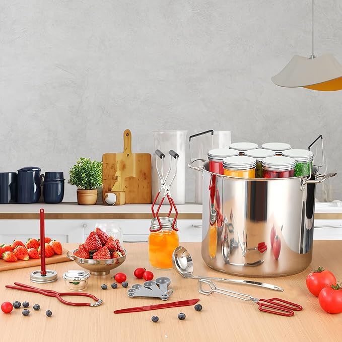 Gemfino Canning Supplies Starter Kit with Canning Rack,Canning Kit for Beginners
