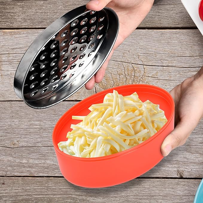 Cheese Grater Akamino Grater Lemon with Food Storage Container & Lid Grinder Grater for kitchen - Perfect For Hard Parmesan，Ginger, Vegetables, Butter (Red)