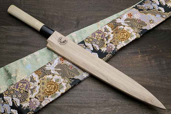 Yoshihiro Shiroko High Carbon Steel Kasumi Yanagi Magnolia Handle Sushi Sashimi Chef Knife (10.5'' (270mm))