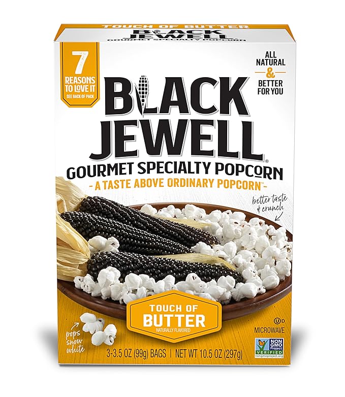 Black Jewell Gourmet White Microwave Popcorn, Touch of Butter, 10.5 Ounce (Pack of 1)