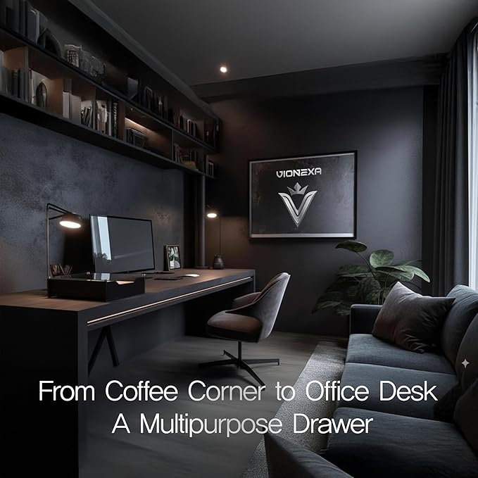 Coffee Pod Holder with Rail Drawer Compatible with Nespresso Vertuoline and K-cups Capsule - 40 Pods Capacity Tempered Glass and Anti-Slip Base Metal Coffee Pods Organizer 16.14x11.81x3.94
