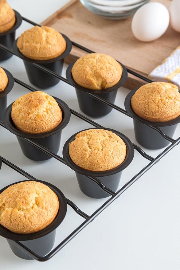 Fox Run 4758 Linking Mini Popover Pan, Carbon Steel, Non-Stick, 12-Cups