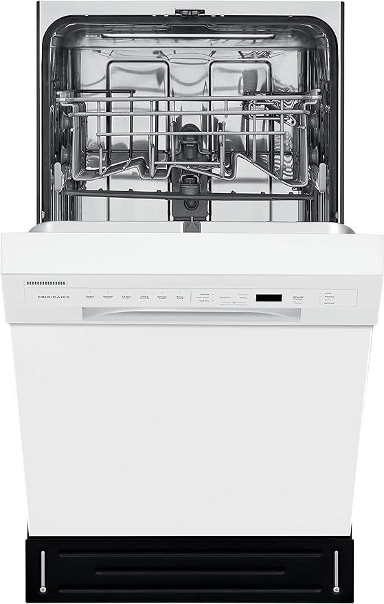 Frigidaire 18 in. ADA Compact Front Control Dishwasher in White with Dual Spray Arms, 52 dBA, includes room-of-choice delivery