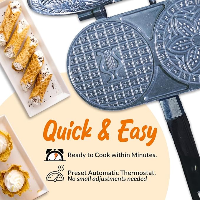 C. Palmer Extra Thin Pizzelle Iron, Model 7500, Electric Pizelle Maker, Made in America
