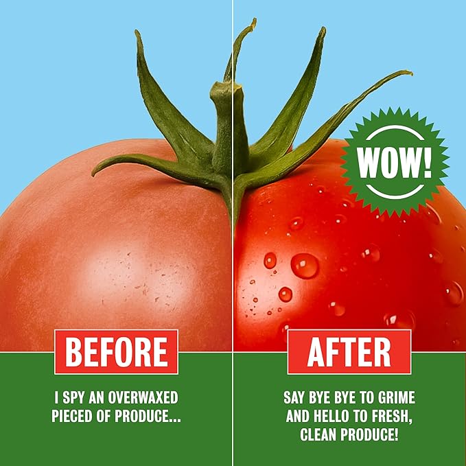 Rebel Green Fruit & Veggie Clean - Plant-Based Produce Cleaner - Natural Fruit and Vegetable Wash with No Aftertaste - Chemical & Wax Removal - Made with Organic Extracts of Citrus - 6 Pack 17 FL OZ