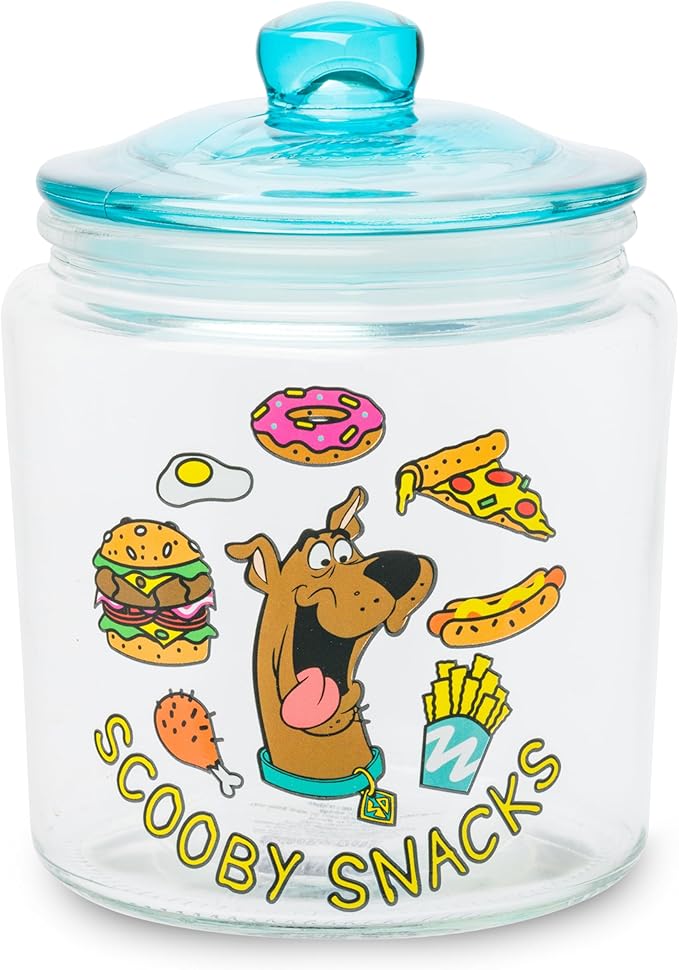 Silver Buffalo Scooby Doo Scooby Snacks Glass Cookie Snack Candy Jar with Lid (Small)