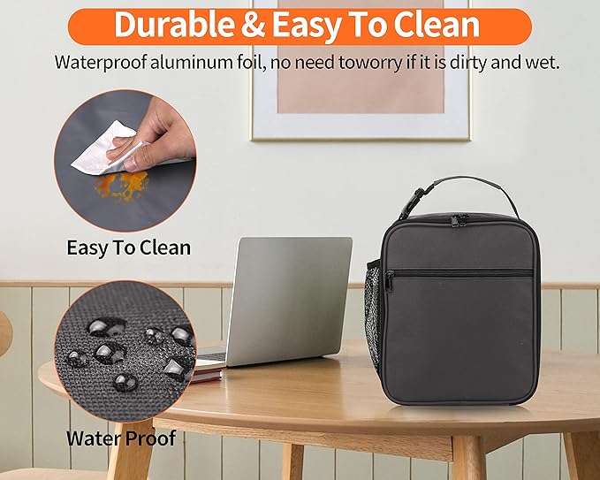 ZM-YOUTOO Lunch Box for Men - Reusable Lunch Bag Men Adult Women- Insulated Small LunchBox (Depth Gray)