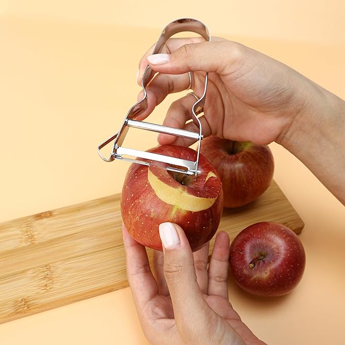 3pcs Genuine Inox Handle Straight Blade Peeler for Kitchen - Star Potato & Fruit Vegetable Metal Blade Rex Speed Bar