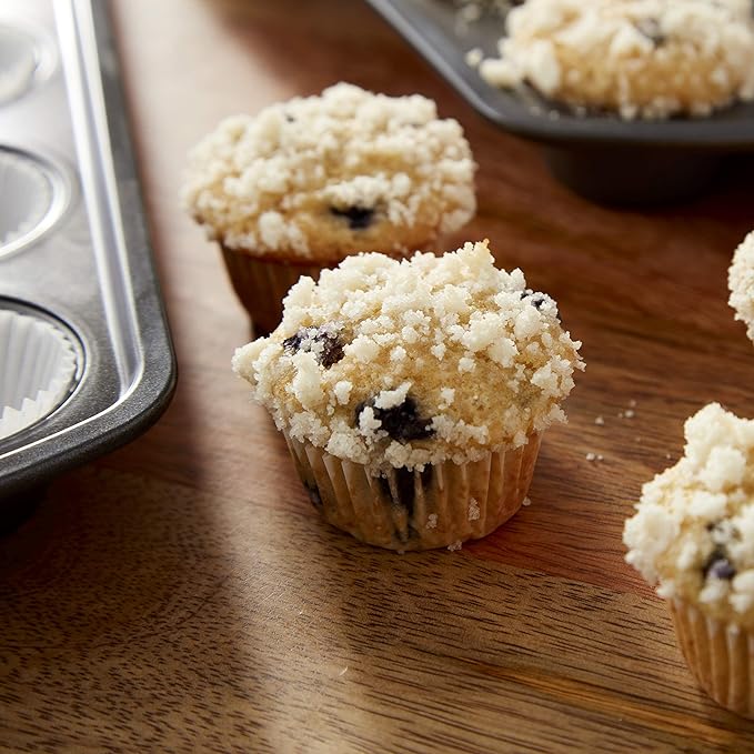 Wilton Perfect Results Premium Set of 2 Non-Stick Mini Muffin Pans, 24-Cup Cupcake Pans, Steel
