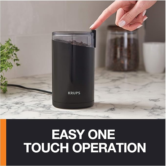 KRUPS Electric Coffee Grinder, Stainless Steel Blades, Black | 3 oz Capacity | 200W Motor | For Coffee Beans, Herbs & Nuts | Pack of 2