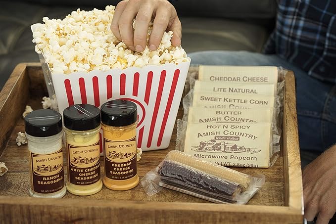 Amish Country Popcorn | Old Fashioned Microwave Popcorn | Non-GMO, Gluten Free, Microwaveable and Kosher (Microwave Sampler Gift Pack, 10 bags & 2 Cobs)