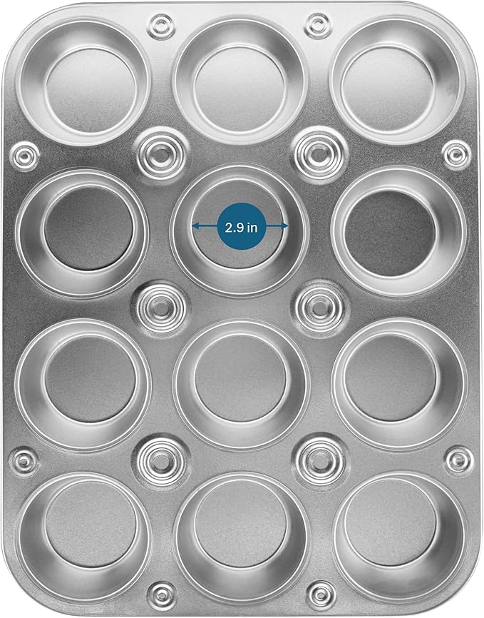 G&S Design Set of Two 12-Cup Muffin Pans with Locking Carrier Lids and 24 Silicone Liners