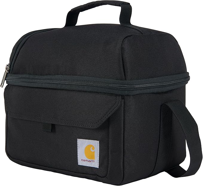 Carhartt 12 Can Two Compartment Lunch Box | Durable,Fully-Insulated Lunch Bag for Women & Men,Large Lunchbox (Black),(Pack of 12)