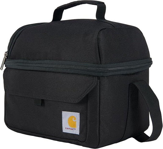 Carhartt 12 Can Two Compartment Lunch Box | Durable,Fully-Insulated Lunch Bag for Women & Men,Large Lunchbox (Black),(Pack of 12)