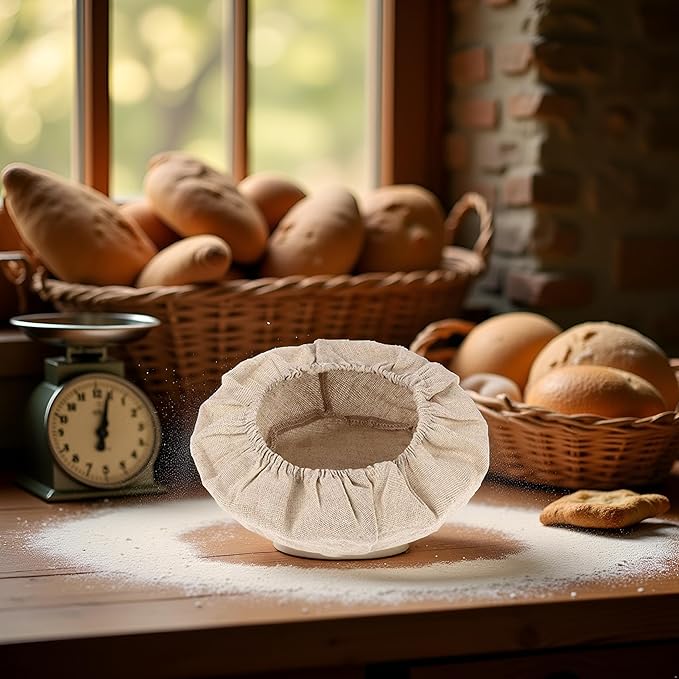Proofing Bread Basket Cloth, Reusable Breathable Liner Flax Banneton Proofing Bread, Round Cloth Baking supplies Bread Proofing Baskets,Baking Tools and Accessories (9 inch)