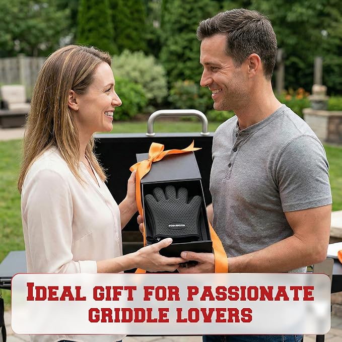 KITCHEN PERFECTION XL Silicone Oven & Griddle Gloves -Extreme Heat Resistant BBQ & Grilling Gloves -Handle Hot Food Right on Your Griddle |Waterproof Oven Mitts Grill Gloves |Superior Set+3 Bonuses