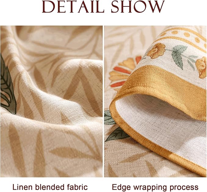 patdrea Designer French Vintage Extra Long Rectangular Tablecloth,Yellow Floral Pattern Anti-Wrinkle Table Cloth,Decor Cover for Kitchen Dining Parties,Christmas,Thanksgiving,63"x110"-Cornflowers