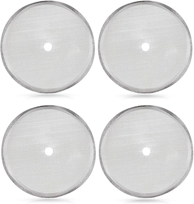 Secura French Press Replacement Screens, Stainless Steel Reusable Mesh Filter for 17 Ounce/12 Ounce, 0.5 Liter/0.35 Liter Coffee Press, 4 Pack