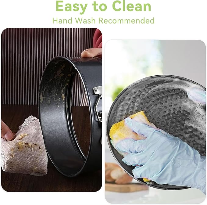 USLAI Springform Pan, 6+8+10 Inch Nonstick Cheesecake Pan with Removable Bottom, Easy to Clean, Ideal for Baking Cakes, Pies and Quiches - Set of 3