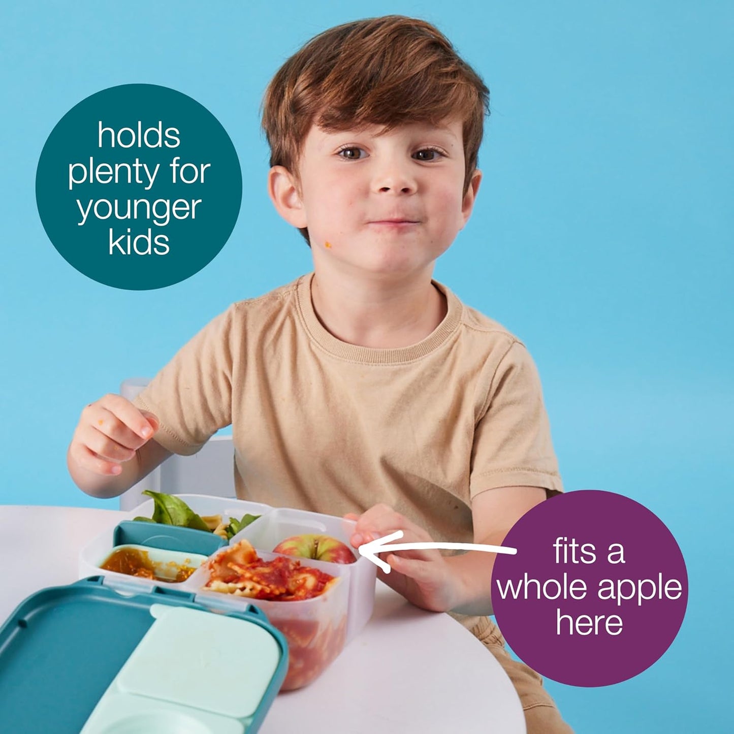 b.box Mini Lunch Box (2-pack), Bento Box for Kids Snack Container with 2 Leak-Proof Compartments, Reusable Snack Containers with Lids, BPA Free Kids Lunch Box, 4 1/4 Cup (Lilac Pop+Strawberry Shake)