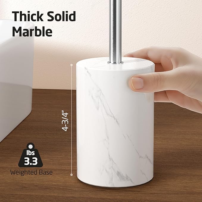 KES Countertop Towel Holder for Bathroom, Counter Top Towel Stand with Small Marble Base, T-Shape Hand Towel Holder Free Standing 18/8 Stainless Steel Space Saving Brushed Finish, BTH234S40-2