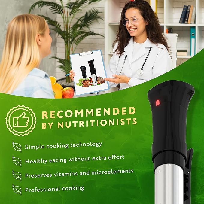APQ Sous Vide Cooker 1100W, Professional Thermal Immersion Circulator Cooker with Adjustable Clamp, Sous Vide Machines with Temperature/Digital Timer, Ultra Quiet Sous Vide Precision Cooker