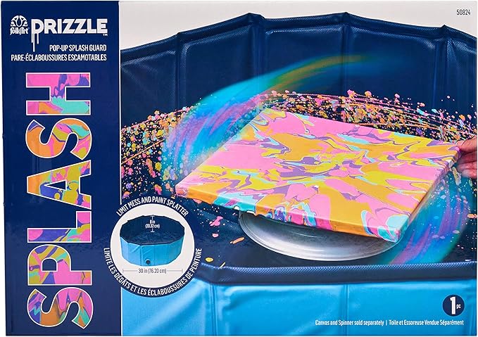 FolkArt Drizzle Pop-Up Splash Guard, Durable Tool for DIY Paint Pouring Arts and Crafts Projects, 50824
