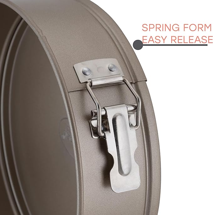 Kitchen Details Pro Series 9.5 Inch Round Spring Form Pan | Dimensions: 9.5” x 2.7 | Nonstick | Even Heating and Browning | Easy Release | Easy to Clean | Durable | Bakeware | Kitchen