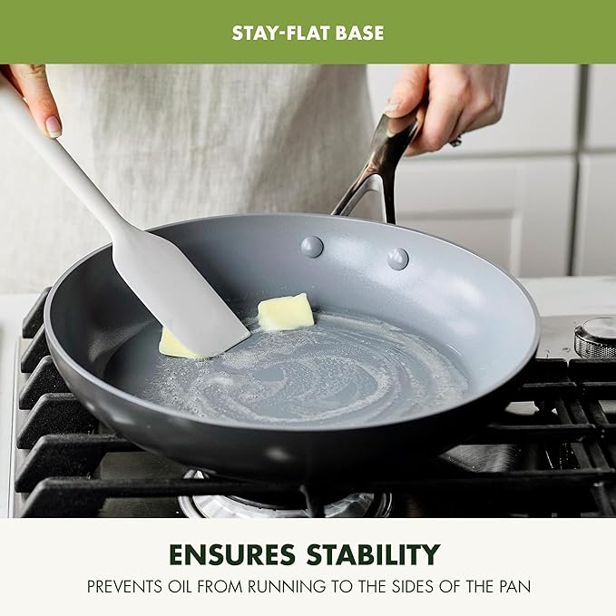 GreenPan Valencia Pro Ceramic Nonstick 8" 9.5" & 11" Fry Pan Skillet Set, Hard Anodized PFAS-Free, Induction Ready, Compatible on All Cooktops, Dishwasher Safe, Oven Safe to 600F, Gray