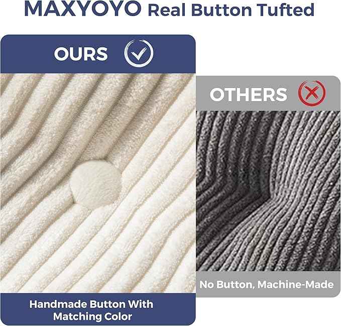 MAXYOYO Folding Sofa Bed, Convertible Sleeper Chair with Pillow Foldable Mattress with Back Support, Portable Fold Out Chair Bed Comfy Floor Sofa Lounge for Living Room Bedroom, Beige, Single