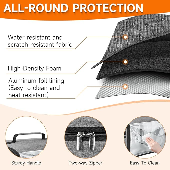 Toaster Cover 4 Slice with Aluminum Foil Lining and Base Compatible with Cuisinart/BELLA/Black and Decker,Cover Only,Grey