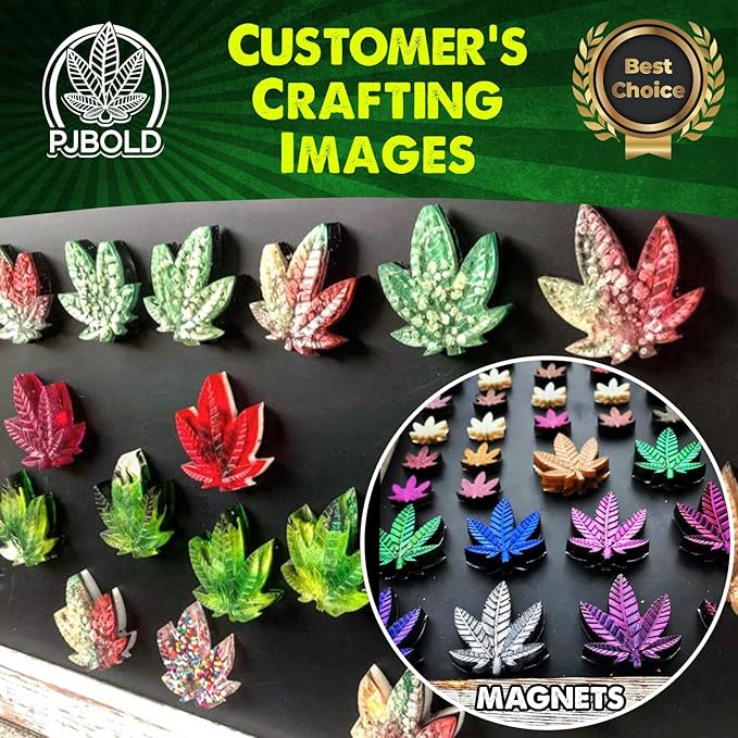 PJ BOLD Marijuana Leaf Gummy Molds Silicone Candy Mold Kit - 3 Pack