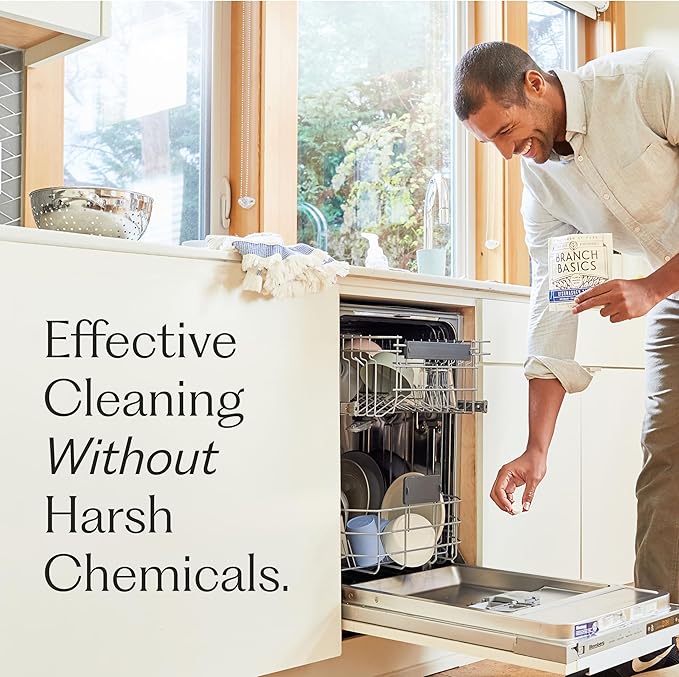 Branch Basics Dishwasher Tablets – 120 Ct | Plastic-Free, Fragrance-Free, Human-Safe | Delivers a Powerful Clean Without Harsh Chemicals (40 Count (Pack of 3))