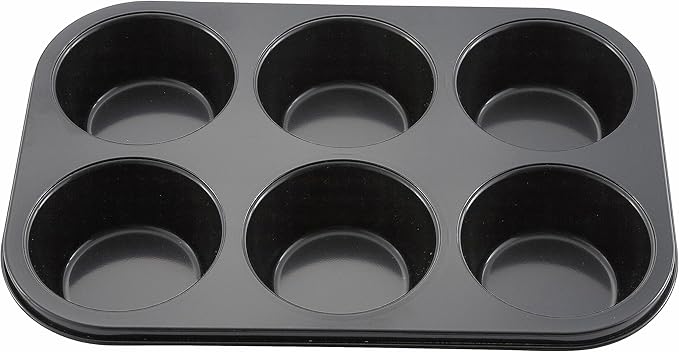 Winco 6-Cup Non-Stick Muffin Pan, Tin Plated, Medium, Aluminum