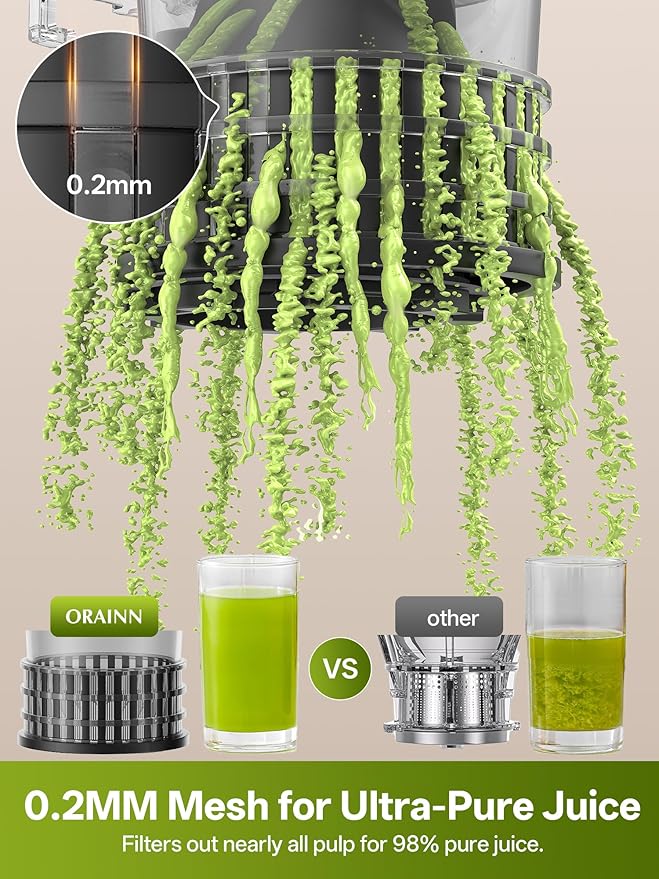 Juicer Machines with 5.8" Large Feed Chute, 400W Cold Press Juicer for Whole Vegetables and Fruits, Slow Masticating juicer Easy to Clean Juice Extractor Machine High Juice Yield