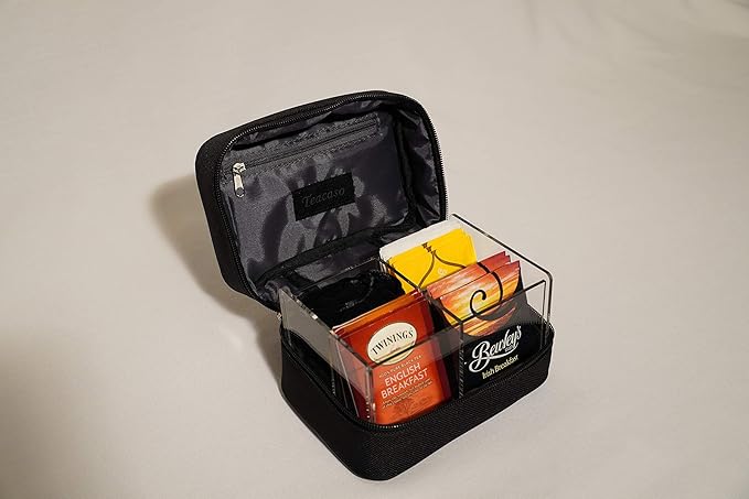 Travel Tea Chest Organizer w/Spice Jar - Great for Home, Office, and Travel!