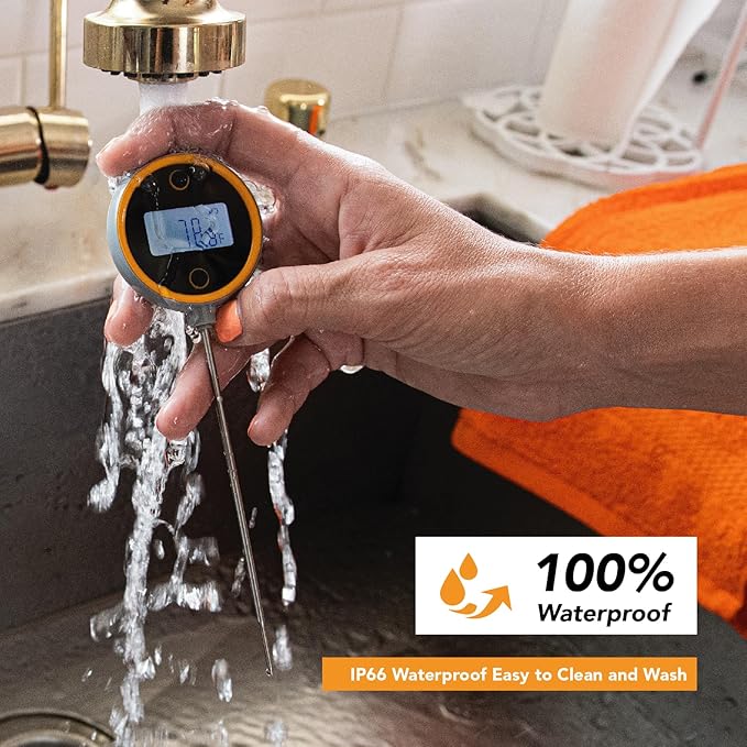 ChefsTemp Pocket Pro 1-Second Instant Read Digital Meat Thermometer Rechargeable for Grilling, Food, BBQ, Kitchen Cooking, Oil Deep Frying & Candy (Lime Zest)